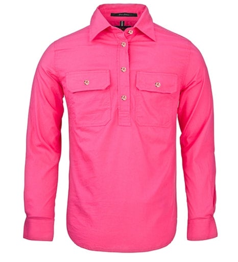 Pink work hot sale shirt